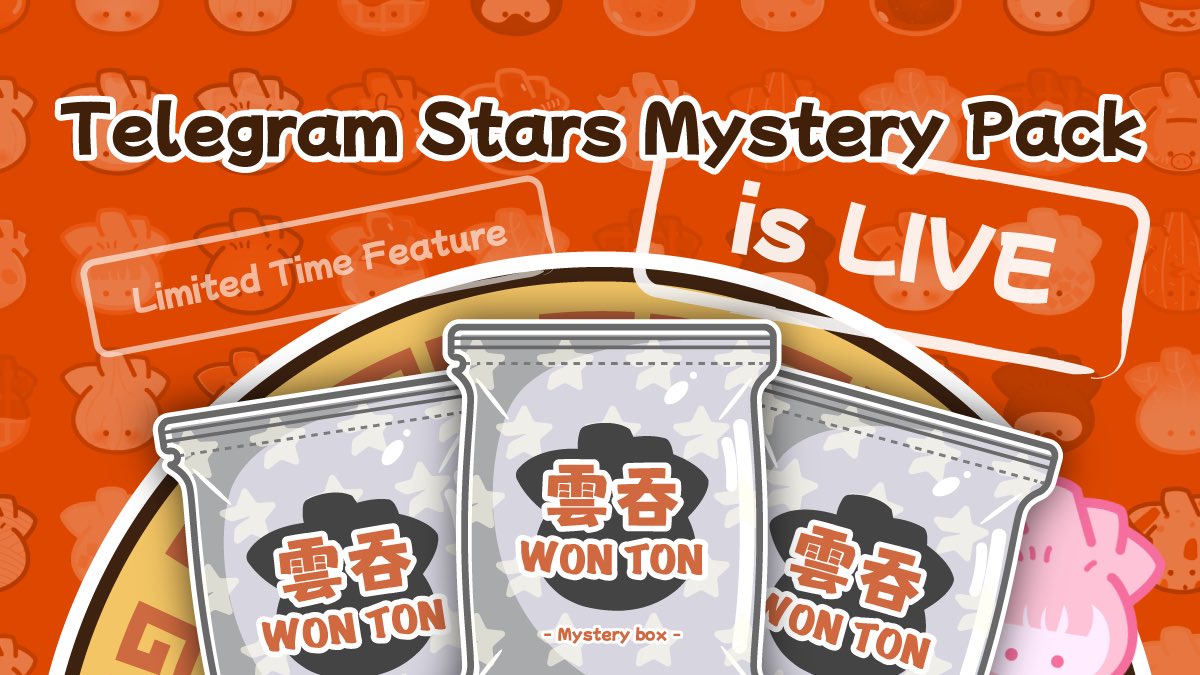 🌟Telegram Stars Pack is LIVE NOW!🌟

🥟 Dive into the mystery with Telegram Stars and you could WIN $USDT

🧑🏻‍🍳👀 Discover the STARS #WONTON, appearing exclusively in the Stars Pack