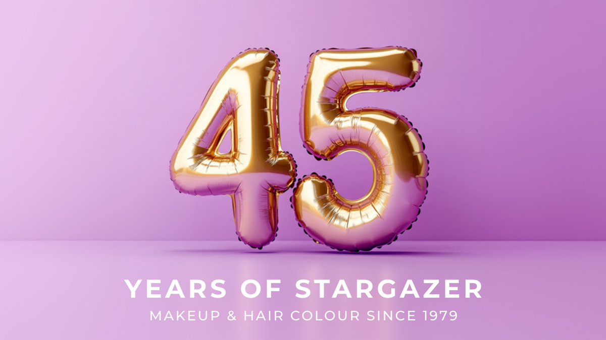 Join us at Stargazer to celebrate our 45th birthday. We have been making makeup and hair dyes since 1979. We thank you all for supporting us over the last 45 years and look forward to many more colour-filled exciting years.
stargazer-products.com