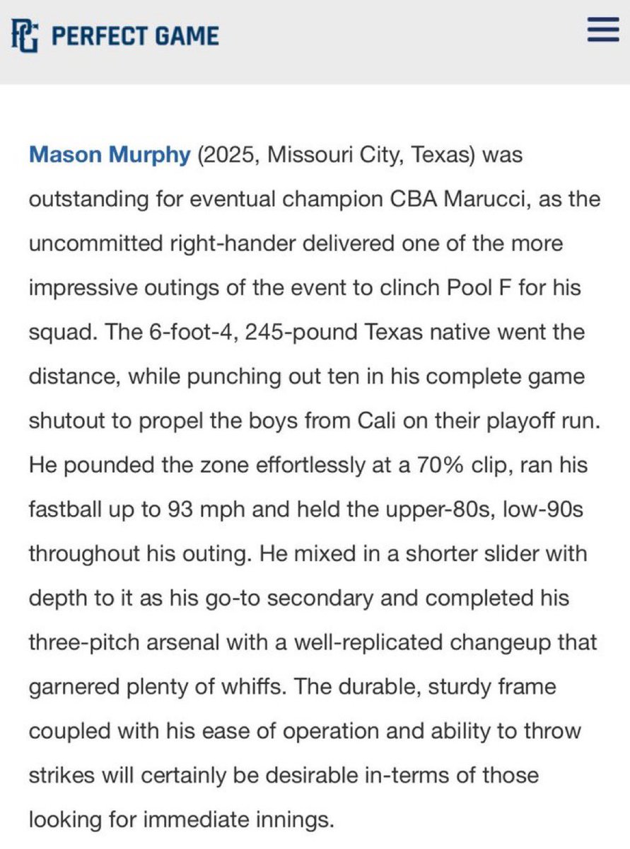 Thank you <a href="/PerfectGameUSA/">Perfect Game USA</a>