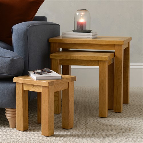 inspiredroomsUK's tweet photo. Ready to upgrade your living room? Our Oak Nest of Tables is the perfect addition. Shop now! 🚚💨 #InspiredRooms #HomeDecor #OakFurniture #Sale https://t.co/VWfSnqOXEF