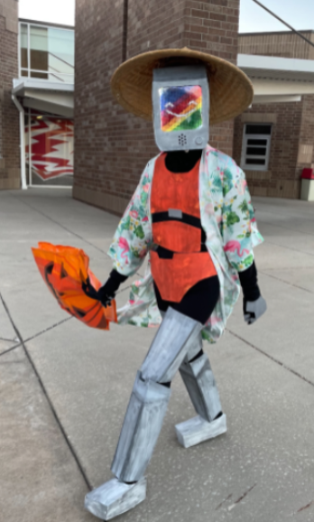 astranomicI's tweet photo. @KreekCraft Me in my handmade costume! Character is momo from the video game stray :) https://t.co/4QhpzQc3st