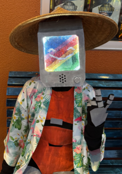 astranomicI's tweet photo. @KreekCraft Me in my handmade costume! Character is momo from the video game stray :) https://t.co/4QhpzQc3st
