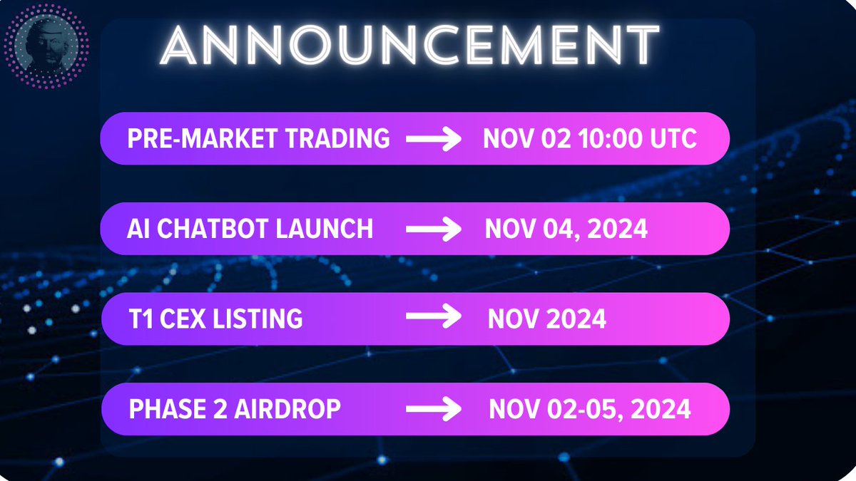 Trpaisol's tweet photo. We’re thrilled to share major updates that you won’t want to miss:

1/5 Pre-Market Trading  
Mark your calendars! Pre-market trading will go live on November 2nd at 10:00 UTC. Be among the first to engage in trading activities and take advantage of this exciting opportunity!
#sol https://t.co/eLtZbGGlYM