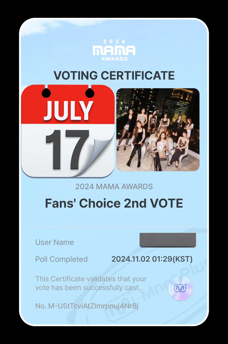 SubjectKpop's tweet photo. Remember to vote for TWICE on 2024 MAMA @JYPETWICE

Fans' Choice 2nd VOTE
Visa Fans' Choice of the Year

#2024MAMAVote #twice https://t.co/fVp7VTBHgF