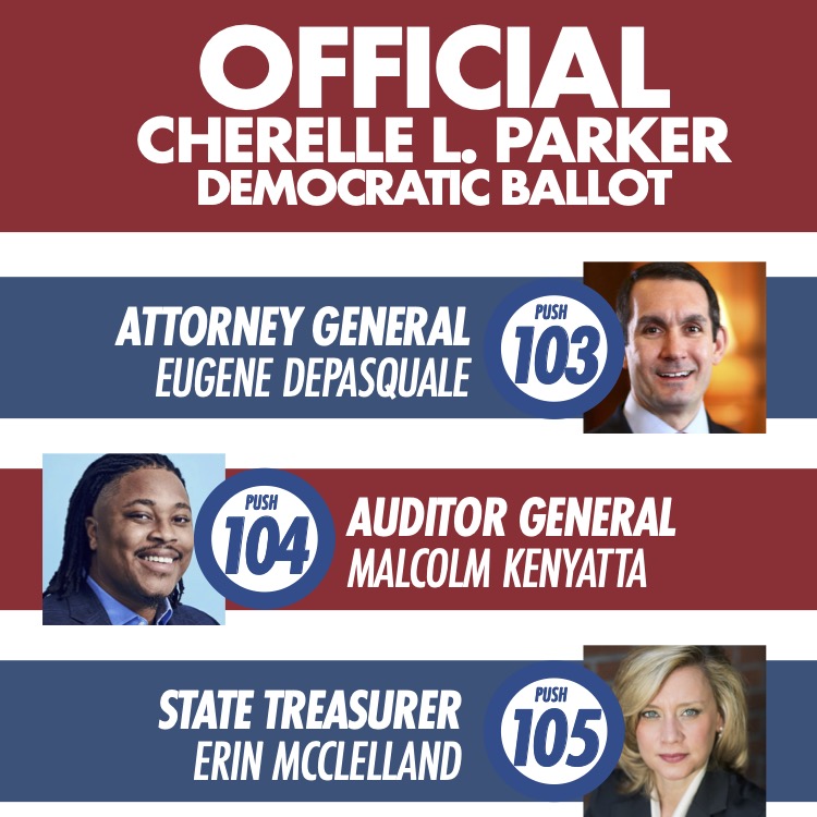 Cherelle Parker (@peopleforparker) on Twitter photo It is almost time to vote! Whether you are voting in person or by mail, please be sure to vote for <a href="/KamalaHarris/">Kamala Harris</a>, <a href="/Bob_Casey/">Bob Casey Jr.</a>, <a href="/DePasqualePA/">Eugene DePasquale</a>, <a href="/malcolmkenyatta/">Rep. Malcolm Kenyatta</a>, <a href="/ErinforPA/">Erin McClelland</a>, & all of the Democrats on the ballot. Election Day is Tuesday, Nov. 5. Polls will be open from 7am - 8pm. It is almost time to vote! Whether you are voting in person or by mail, please be sure to vote for <a href="/KamalaHarris/">Kamala Harris</a>, <a href="/Bob_Casey/">Bob Casey Jr.</a>, <a href="/DePasqualePA/">Eugene DePasquale</a>, <a href="/malcolmkenyatta/">Rep. Malcolm Kenyatta</a>, <a href="/ErinforPA/">Erin McClelland</a>, & all of the Democrats on the ballot. Election Day is Tuesday, Nov. 5. Polls will be open from 7am - 8pm.