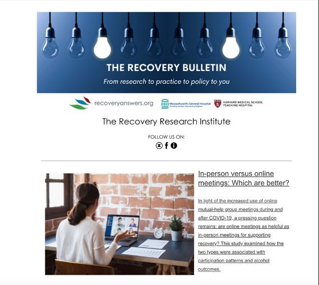 RecoveryAnswers's tweet photo. The October 2025 Recovery Bulletin is out! Read summaries on recovery addiction research including in person vs online meetings; alcohol warning labels; addressing needs of family and friends. Access the bulletin summary archive: https://t.co/bt3CTnz6lf | #RecoveryThroughScience https://t.co/g3sfBkSnEl