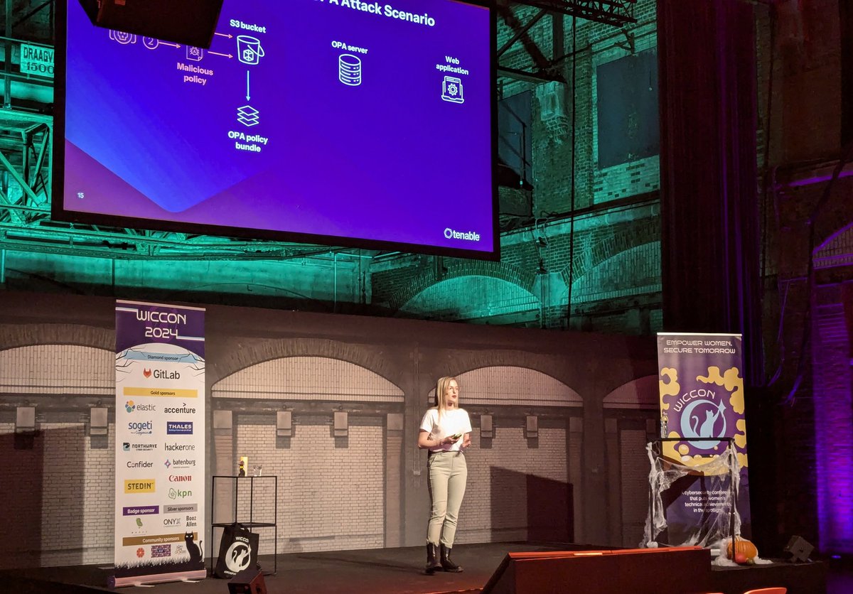 wicca_NL's tweet image. Last speaker for today. @shellyraban: Who watches the Watchmen? Let's steal credentials from policy-as-code engines at #WICCON2024. #CyberSecurity #WomenInTech