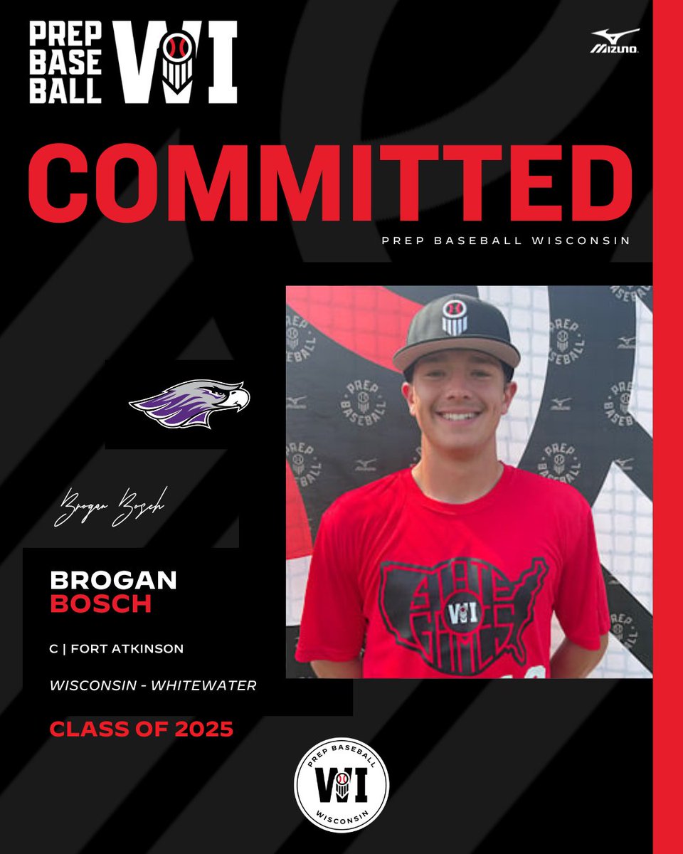 C Brogan Bosch (Fort Atkinson, 2025) commits to Wisconsin-Whitewater.

Bosch was a participant at the #WIStateGames this summer prior to his commitment.

(<a href="/UWWBaseball/">UWW Baseball</a> | <a href="/GTSBBSB/">GTS</a>)

#WIStateGamesCommit

👤 loom.ly/E1YyazQ