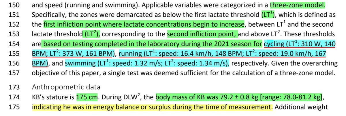 Kristian Blummenfelt's approximate lactate threshold numbers on one particular day in 2021

3.9 W/kg LT1, 4.7 W/kg LT2 @ 79.2 kg
3:39/km LT1, 3:09/km LT2