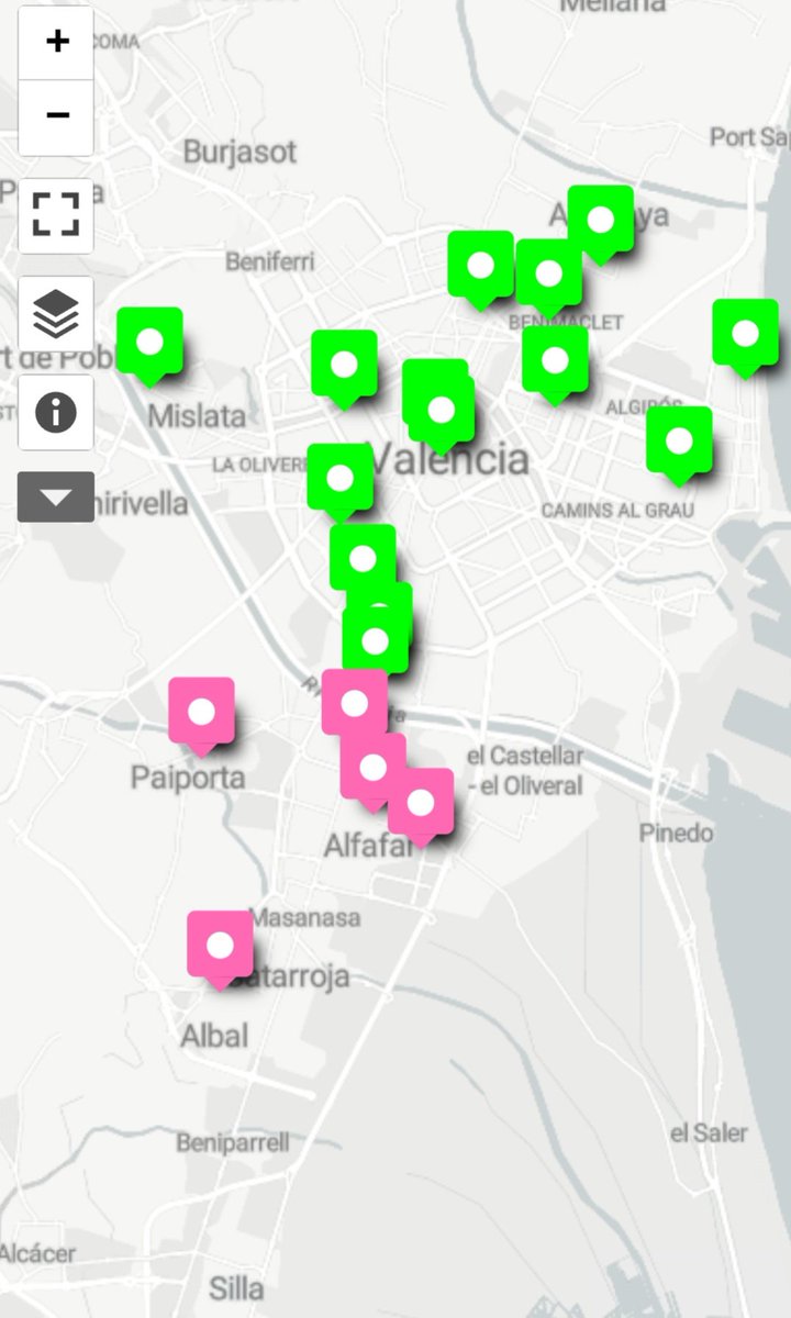 -VALENCIA
Mapa con información útil relativa a la gestión del desastre causado por la DANA en #Valencia.
📍Puntos de Encuentro Voluntariado
📍Accesos
📍Puntos de Recogida de Alimentos 
shorturl.at/kqUJg