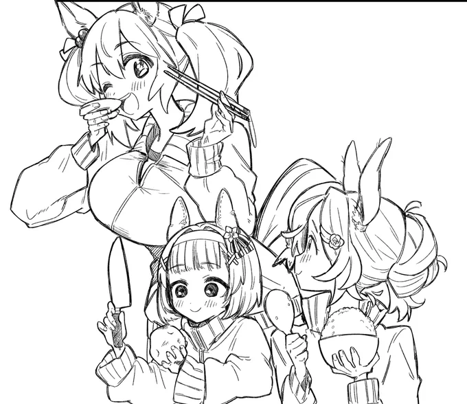 下書きと線画! 