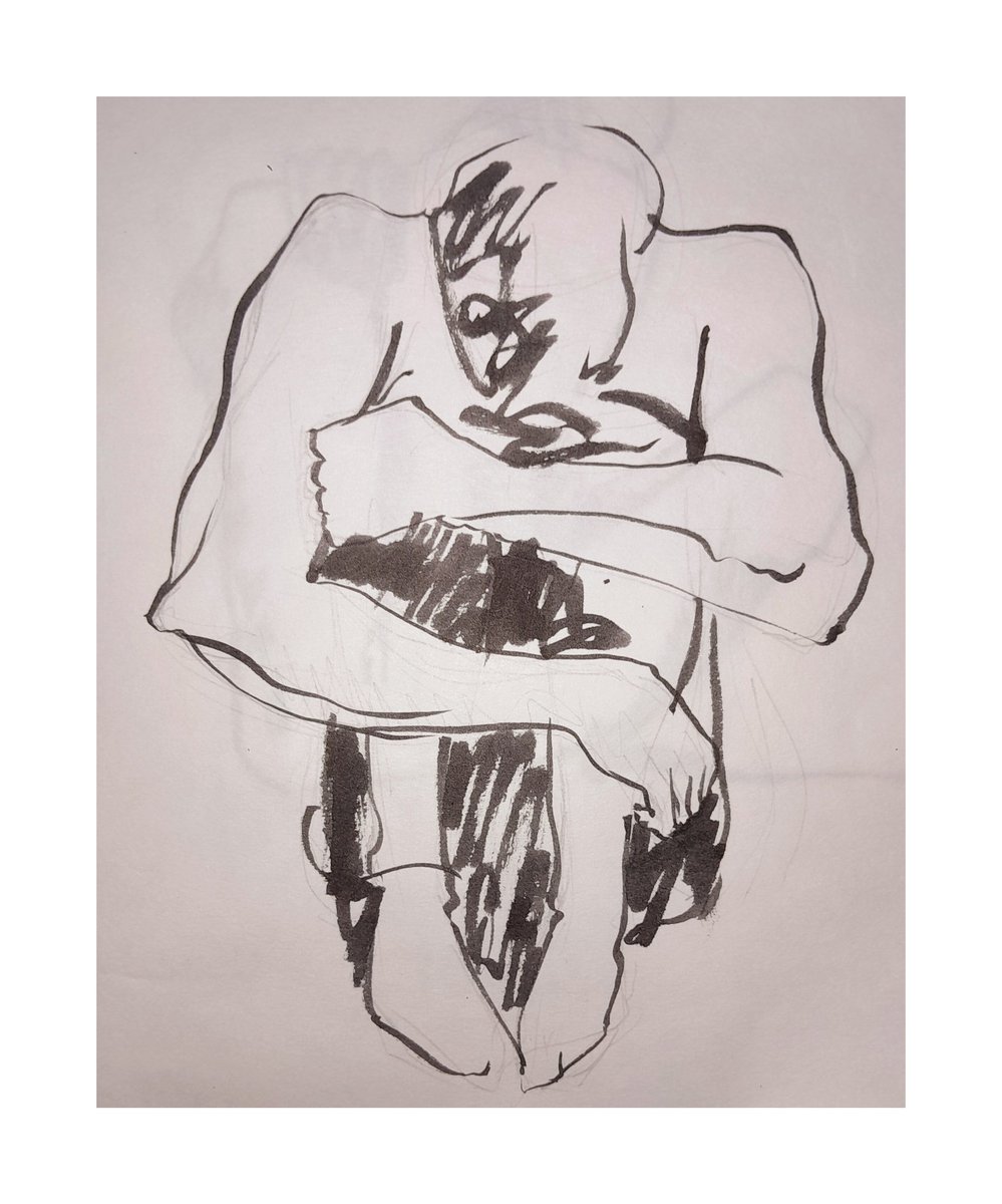 Stic1er's tweet photo. Title : Morphosis through distress 
Medium: Ink and wash on paper
Size : A4
Price : https://t.co/vEIvMKOYbE
All are available. https://t.co/FpHg4FEq8l