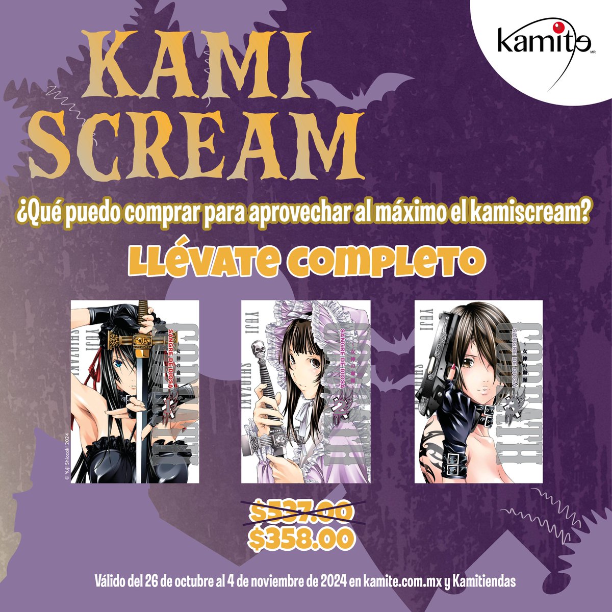 kamite_manga's tweet photo. ¡Prepárate para adentrarte en una batalla histórica con #Godeath!✨
Únete a María en su travesía para ser libre😮
En este #Kamiscream 👻 llévate los tres tomos por el precio de dos y sumérgete en esta fascinante historia 📚👉https://t.co/yTGMct6zDJ https://t.co/0WoIiEfjl7