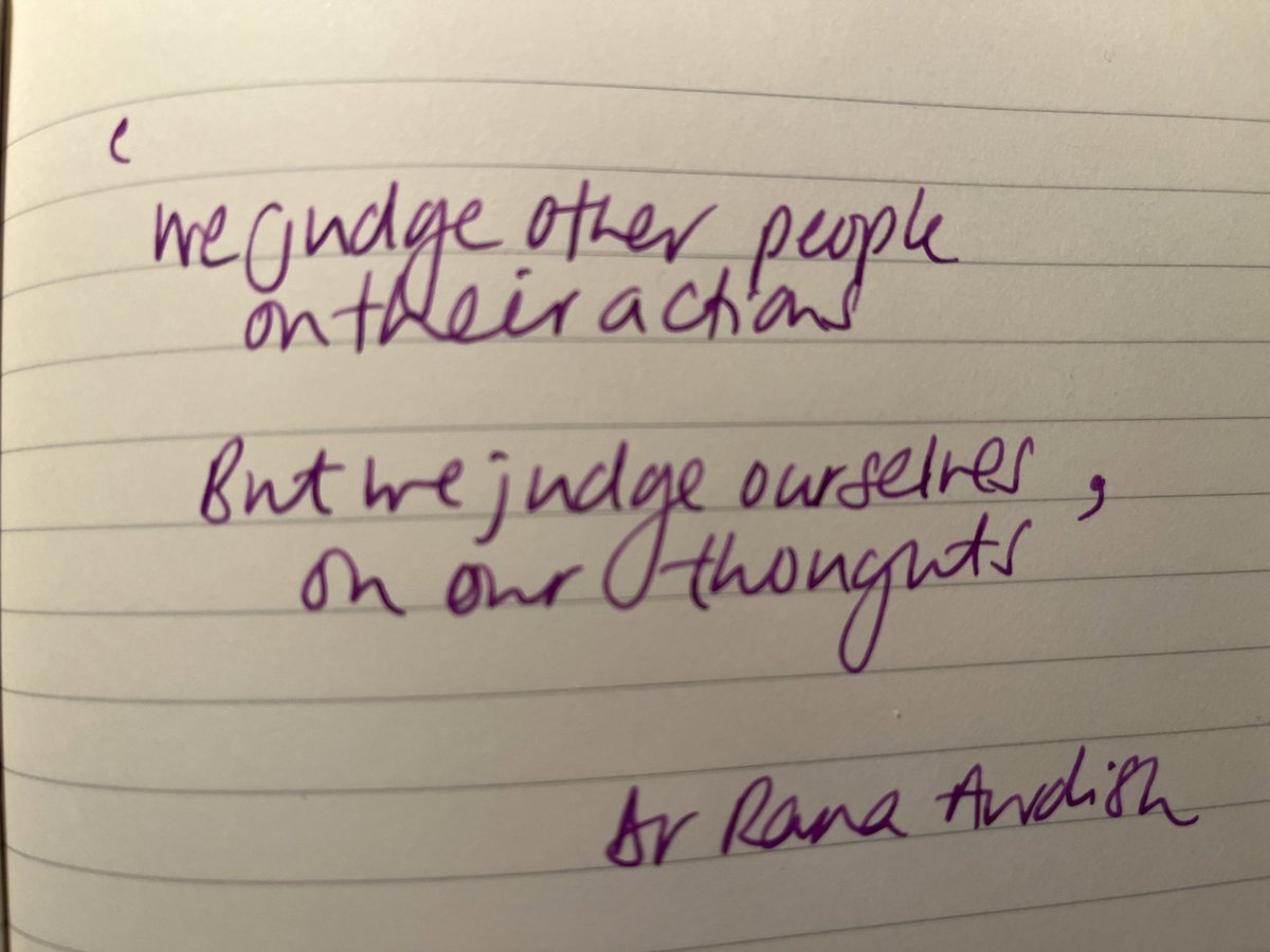 anna baverstock (@anna_annabav) on Twitter photo We judge other people on their actions.
But we judge ourselves on our thoughts.
<a href="/RanaAwdish/">RanaAwdishMD</a> We judge other people on their actions.
But we judge ourselves on our thoughts.
<a href="/RanaAwdish/">RanaAwdishMD</a>