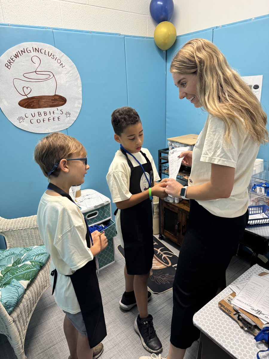 gentrys01's tweet photo. My coffee this morning was especially tasty as it was prepared by the distinguished brewers of Cubbie’s Coffee. This talented group of @fssdfes students and their teacher are “brewing inclusion.” Ms. Farley’s students were fantastic order takers, baristas, and runners! https://t.co/k6WDSft857