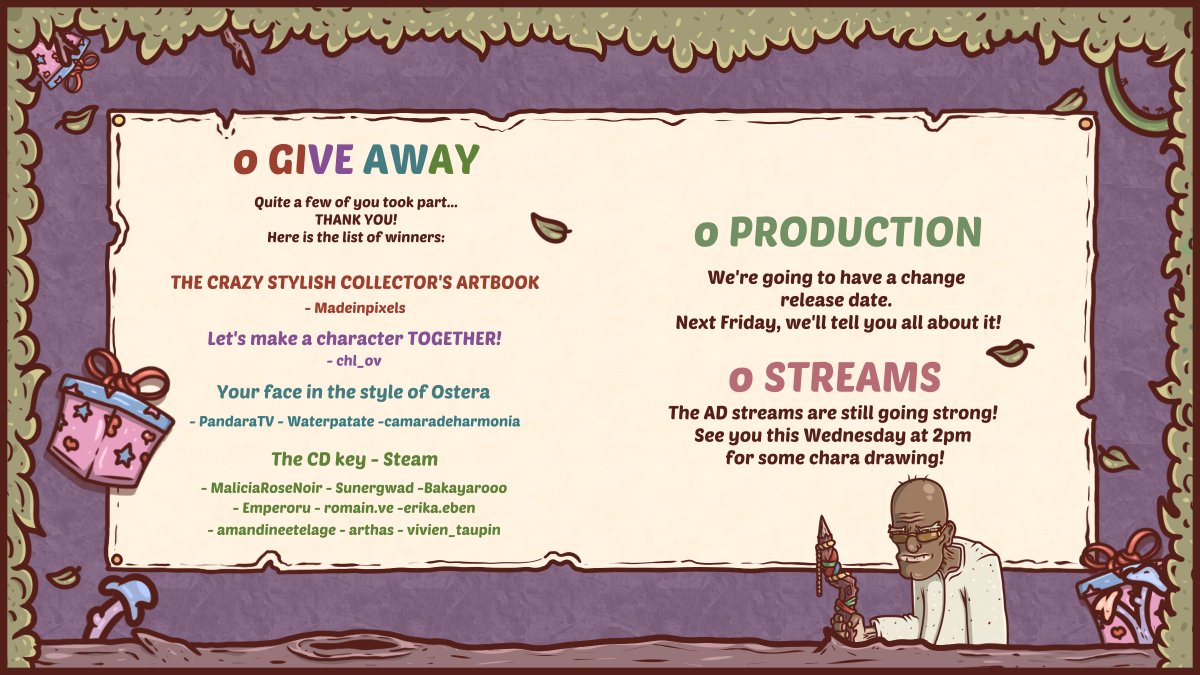 Profits_troll's tweet photo. 🎉 Happy Friday, everyone! It’s time to reveal the winner of our Ostera giveaway! 🏆 Congratulations to the winners! 

Hope you'll enjoy your weekend! 💚

#FridayVibes #GiveawayWinner #VisualNovel #CozyGames #FridayNightFun #IndieGame #GameDev #Ostera #TGIF #FridayMood #ChillGaming  #CozyGameDev