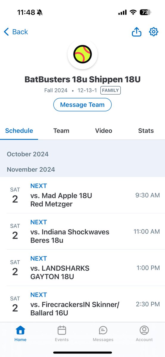 Kaitlyn Evans (@kevans917) on Twitter photo My <a href="/INBatbusters18U/">Pete Shippen</a> and I are back at this weekend <a href="/IndWesSoftball/">IWU Softball</a> We play Saturday 11/2: @9:30 am, <a href="/11/">Eleven</a>:00 am, <a href="/1/">1</a>:00 pm, and <a href="/2/">A 2-loop</a>:30 pm. <a href="/TrollsSoftball/">Trinity Christian Softball</a> <a href="/elister22/">Ellie Manderfeld</a> <a href="/regent_softball/">Rockford University Softball</a> <a href="/GC__Softball/">Grace College Softball</a> <a href="/MU_SpartanSB/">Manchester University Softball</a> <a href="/SXUsoftball/">SXU Softball</a> <a href="/goshen_sb/">GC Softball</a> My <a href="/INBatbusters18U/">Pete Shippen</a> and I are back at this weekend <a href="/IndWesSoftball/">IWU Softball</a> We play Saturday 11/2: @9:30 am, <a href="/11/">Eleven</a>:00 am, <a href="/1/">1</a>:00 pm, and <a href="/2/">A 2-loop</a>:30 pm. <a href="/TrollsSoftball/">Trinity Christian Softball</a> <a href="/elister22/">Ellie Manderfeld</a> <a href="/regent_softball/">Rockford University Softball</a> <a href="/GC__Softball/">Grace College Softball</a> <a href="/MU_SpartanSB/">Manchester University Softball</a> <a href="/SXUsoftball/">SXU Softball</a> <a href="/goshen_sb/">GC Softball</a>
