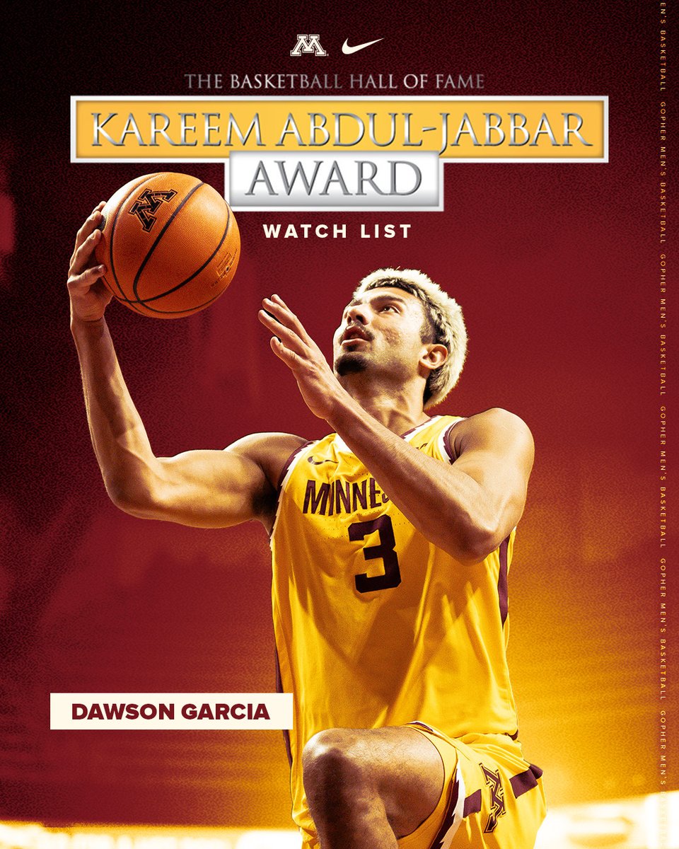 GopherMBB's tweet photo. Add it to the list! 📝

For the second-straight year @Dawson23lee has been named to the Kareem Abdul-Jabbar Award Watch List!

📰: https://t.co/JpyuKzcfq3 https://t.co/E3J9a0eh2v