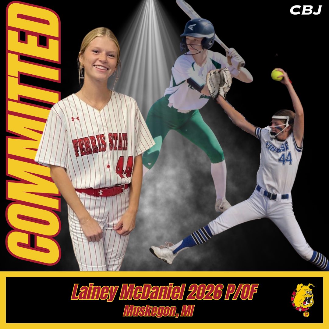 𝑴𝒄𝑫𝒂𝒏𝒊𝒆𝒍 𝒕𝒉𝒆 𝒃𝒖𝒍𝒍𝒅𝒐𝒈 😤

Congrats to 2026 LHP, Lainey McDaniel on her commitment to Ferris State University! Playing for Finesse 16U-Ross, small but mighty with her speed and spin. McDaniel will be a fantastic addition to the bulldog squad. 

#GetCollegeBound