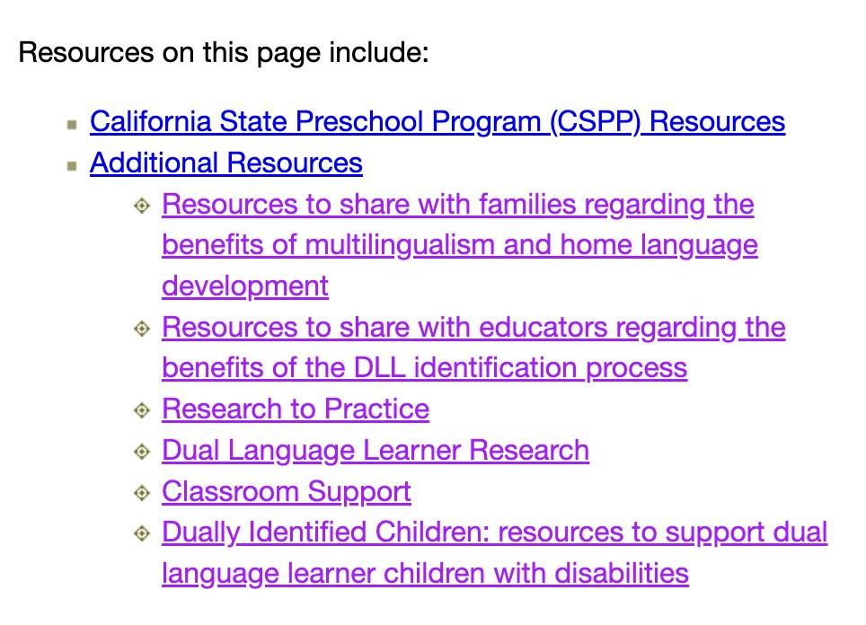 EarlyEdgeCA's tweet photo. Resources for supporting #DLLs in #CSPP! 📌 @CADeptEd's #DualLanguageLearner (DLL) Support page provides technical support, guidance, FAQs, &amp; resources for the identification, reporting, &amp; support of DLLs in the California State #Preschool Program (CSPP). https://t.co/RJVig1TFM9 https://t.co/Y1jUbFCOKl