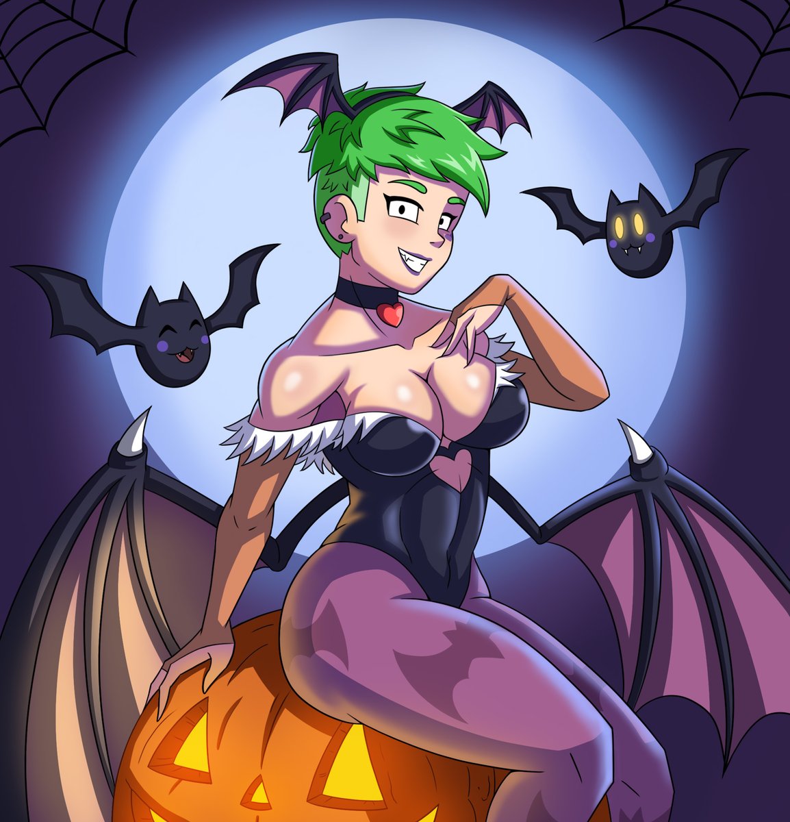 Happy belated Halloween🎃, hope everyone had a great Halloween. Didn't make it in time but here's my character Chloe cosplaying as Morrigan from Darkstalkers. #halloween📷 #halloweenart #darkstalkers #darkstalkersmorrigan