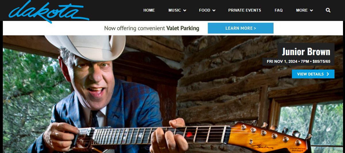 Tonight and tomorrow.. Junior Brown will be at both shows @ 7pm CST at the Minneapolis Dakota Jazz club! dakotacooks.com/events/