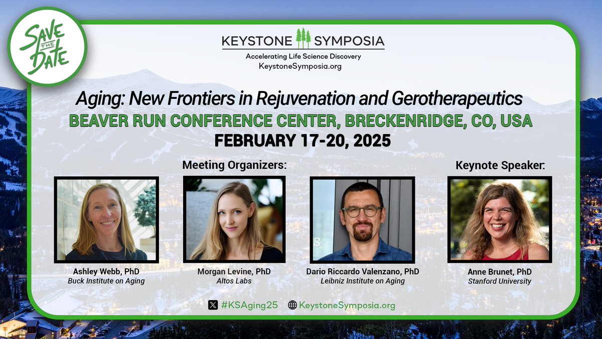 Keystone Symposia (@keystonesymp) on Twitter photo Join <a href="/TheWebbLab/">Webb Lab @ The Buck Institute</a> <a href="/DrMorganLevine/">Morgan Levine</a> <a href="/dariovalenzano_/">Dario Riccardo Valenzano🐟🦠🤌🏽</a> <a href="/BuckInstitute/">Buck Institute</a> this February in Breckenridge, CO, USA. Submit your abstracts and/or scholarship applications by November 14th (11:59pm MST) to be a part of this groundbreaking conference. hubs.la/Q02WvWSQ0 #KSAging25 Join <a href="/TheWebbLab/">Webb Lab @ The Buck Institute</a> <a href="/DrMorganLevine/">Morgan Levine</a> <a href="/dariovalenzano_/">Dario Riccardo Valenzano🐟🦠🤌🏽</a> <a href="/BuckInstitute/">Buck Institute</a> this February in Breckenridge, CO, USA. Submit your abstracts and/or scholarship applications by November 14th (11:59pm MST) to be a part of this groundbreaking conference. hubs.la/Q02WvWSQ0 #KSAging25