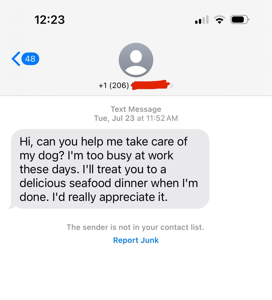 Cleaning up my text messages and this is just one example 😂 like WHAT?! Who are you?! What kinda spam is this?! LOL

Does this happen to everyone?! Or is it just me?