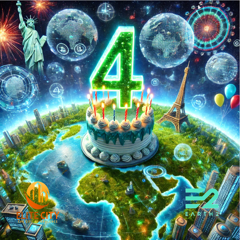 Happy 4th Birthday to <a href="/earth2io/">Earth 2 🌍2️⃣</a> <a href="/theshaneisaac/">Shane Isaac 🌍2️⃣</a>! Check out <a href="/Paceeeey/">Pacey | Shoon City</a>'s birthday video if you haven't seen it already. In celebration, I'm gifting a T3 750 plot of land in #Earth2 in my megacity spot at #EliteCity! (T3 was just released there last week or so) Like and retweet this