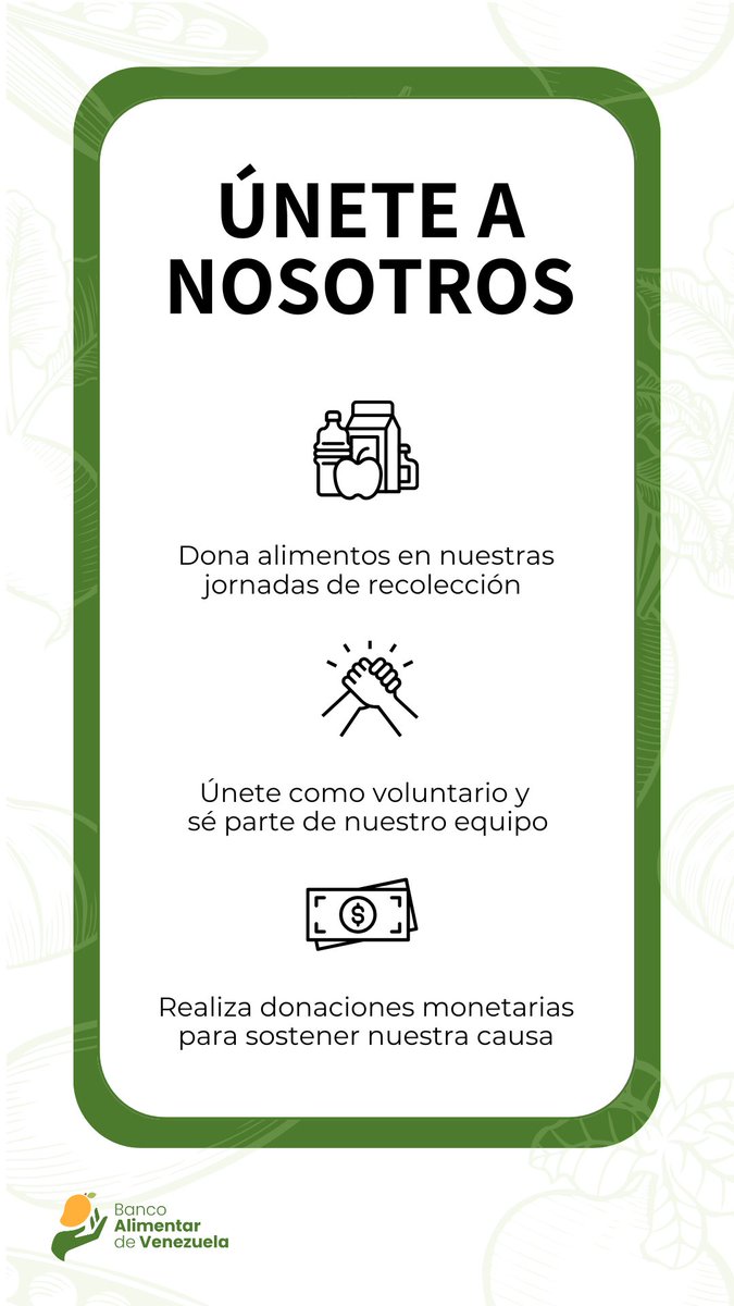BAlimentarVE's tweet photo. ¡Únete a nosotros y marca la diferencia!
Dona alimentos, únete como voluntario o realiza una donación monetaria para apoyar nuestra causa. Juntos podemos llevar esperanza a quienes más lo necesitan. Si quieres ser voluntario escríbenos y te enviaremos el formulario de inscripción https://t.co/siv1ZfXjAY