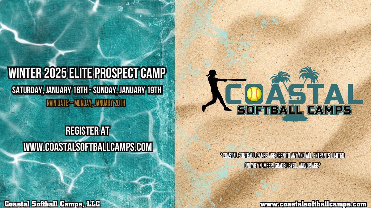 Our next Elite Prospect Camp is now open for registration! Come sharpen your skills with us in January 2025! 🌊🥎