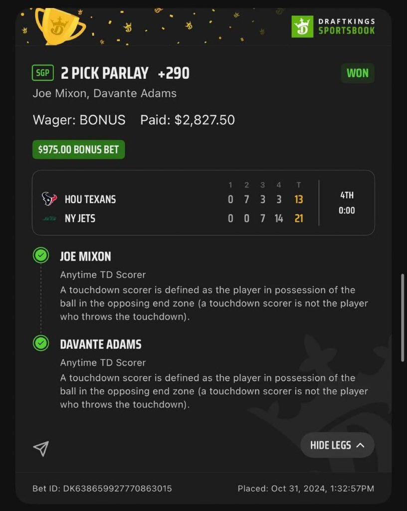 Another winning prop from the free Discord! Join the group here: 🤑🤑🤑⬇️⬇️

t.me/+pVNMwaSC9qE5Z…

#Prizepicks #nba #nfl   #fanduel #gambling  #prizepickswinning #mlb #playerprops #freeplays #DFS #GamblingTwiiter