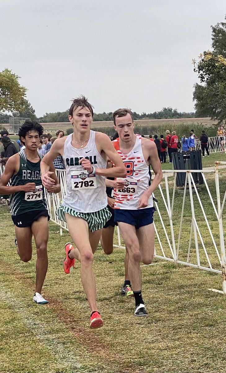 Here is where Caden dropped the hammer and won the Boys 5K race by a dominating 11 seconds!!