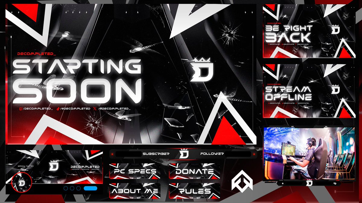 Stream pack for <a href="/DeCompleted_/">DeCompleted</a> 

📍Reasonable prices💸

📍Any question DM📩

Support always appreciated✅

#GFX #Twitch #Designer #Esports