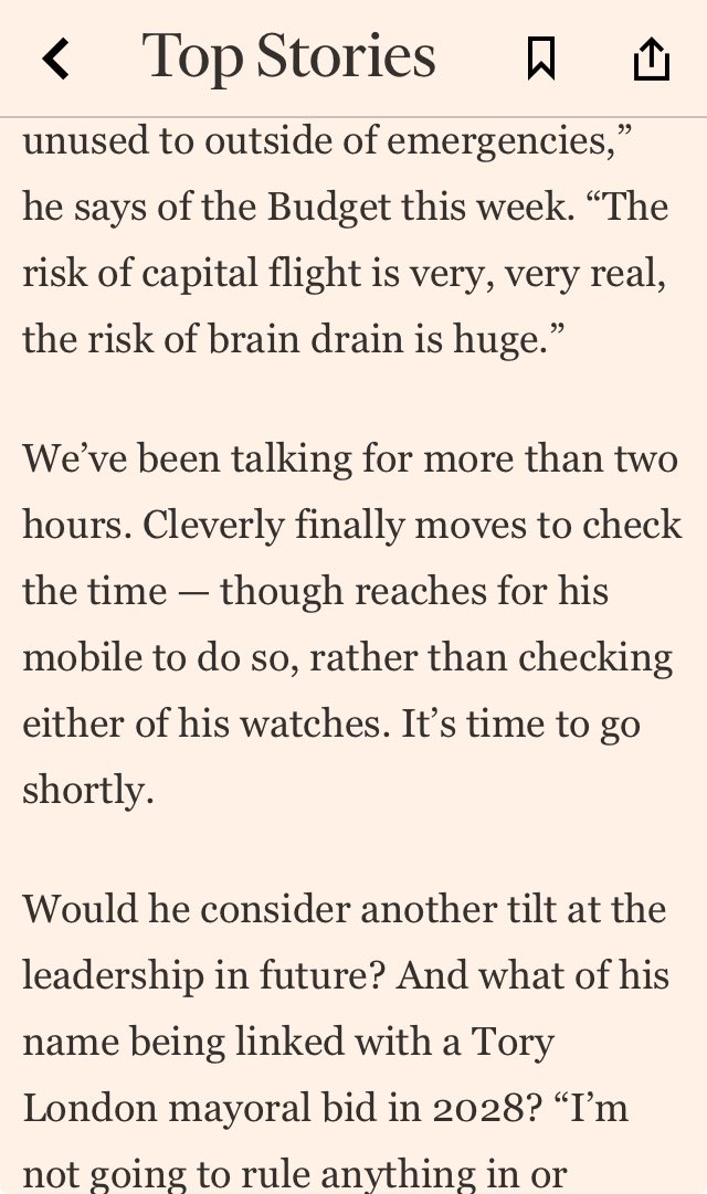 Greg Hurst (@greg__hurst) on Twitter photo Brilliant vignette from <a href="/LOS_Fisher/">Lucy Fisher</a> ‘s lunch with the FT with James Cleverly as guest ⌚️⏱️ Brilliant vignette from <a href="/LOS_Fisher/">Lucy Fisher</a> ‘s lunch with the FT with James Cleverly as guest ⌚️⏱️