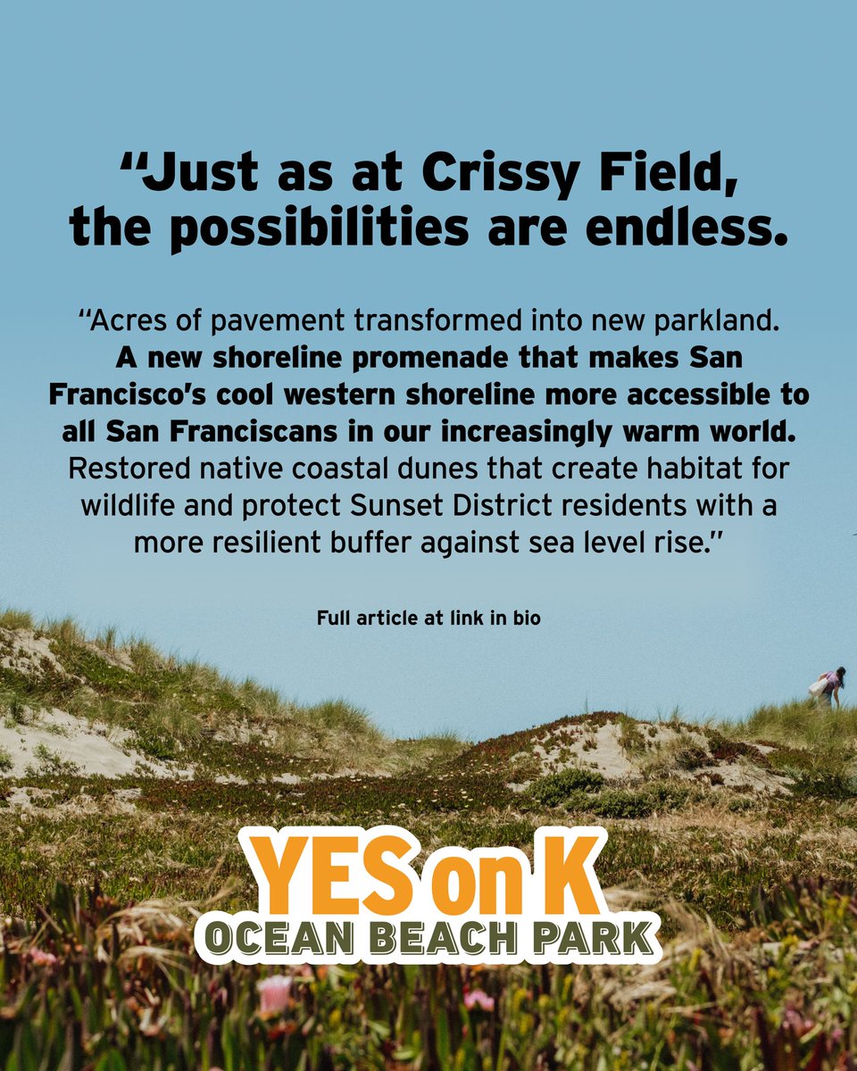From two of the leading architects behind Crissy Field’s iconic transformation, we have another generational opportunity to invest in our coast with Prop K.  

sfchronicle.com/opinion/openfo…