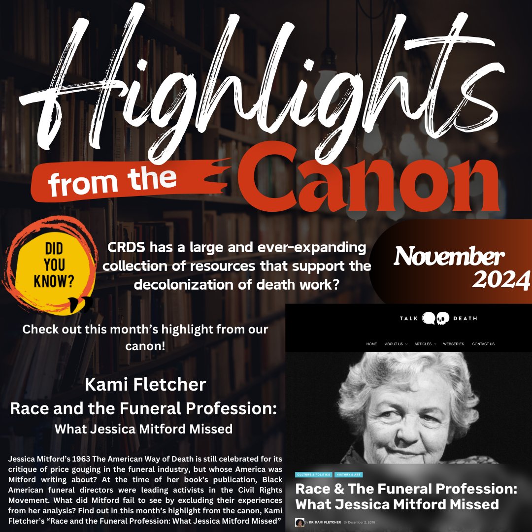 Mitford’s The American Way of Death critiqued funeral industry pricing, but whose perspective did it miss? Black funeral directors and activists faced unique challenges that Mitford had overlooked. Discover what she missed in Kami Fletcher’s article: talkdeath.com/race-funeral-p…