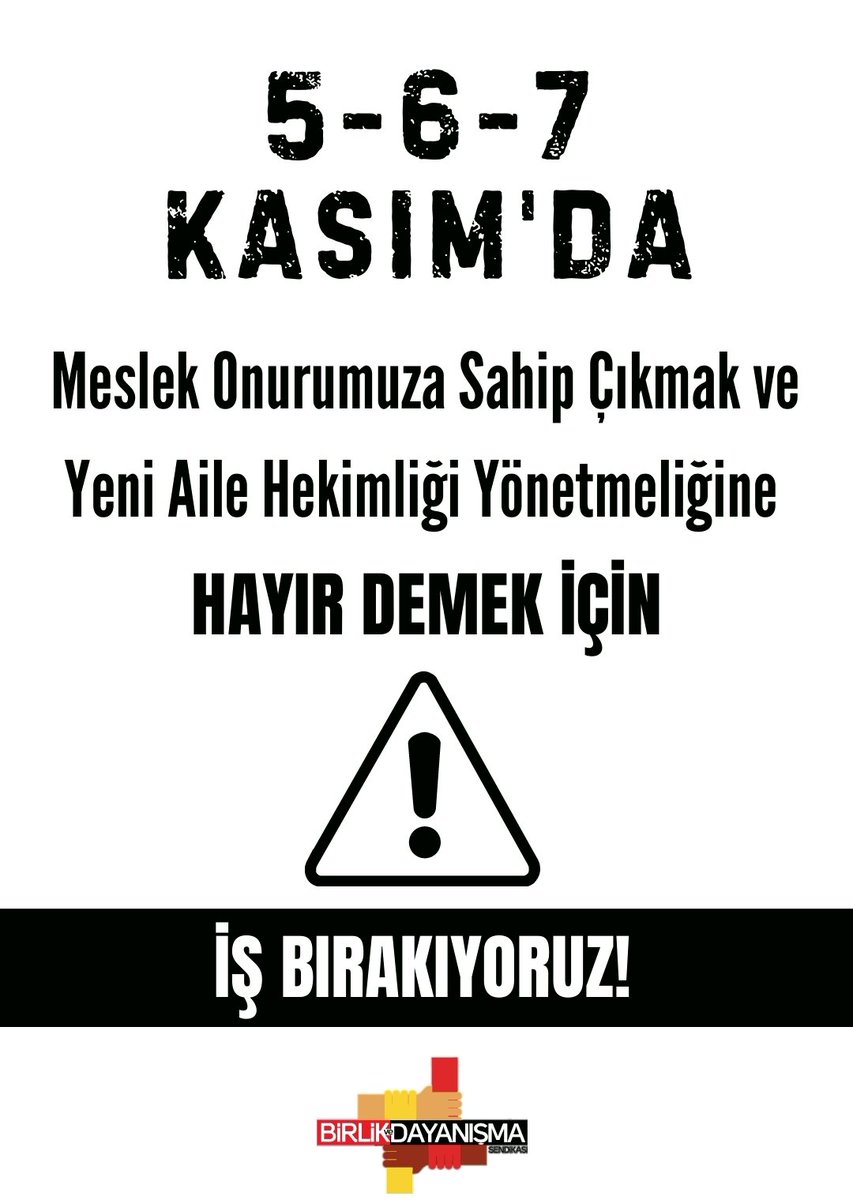 Akıl ve bilim dışı maddelerden oluşan Aile Hekimliği Sözleşme ve Ödeme Yönetmeliği geri çekilene kadar mücadele edeceğiz!
#ailehekimliğizulümyönetmeliği 

<a href="/dayanismasen/">Birlik ve Dayanışma Sendikası</a>