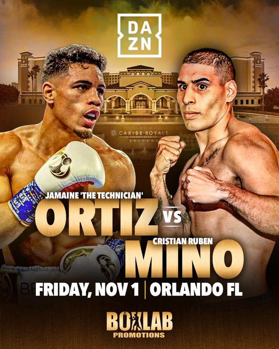 fighthooknews's tweet photo. Tonight on DAZN at 8pm ET Junior Welterweight Jamaine “The Technician” Ortiz 17-2-1-8 KOs 🇵🇷 vs Argentina‘s Christian Rubio Mino 24-9-2-17 KOs Plus 2 exciting Prospects on the undercard Kaipo Gallegos 130 lbs and Alexander Rios 135 lbs. #daznboxing #boxlab #puertoricanboxing https://t.co/7gB4Jx1G3u