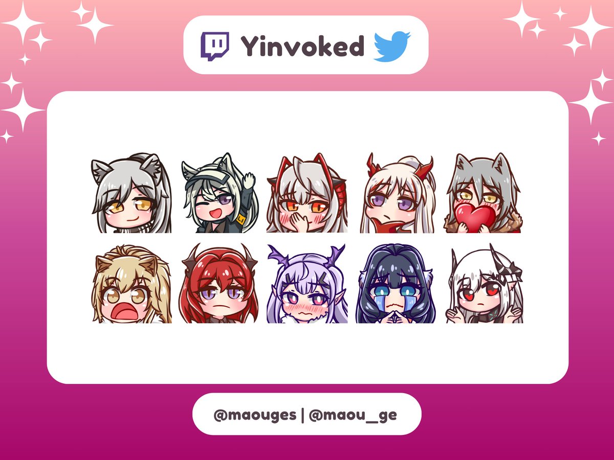 maouges's tweet photo. Throwback to these Arknights emotes I made for @Yinvoked! I swear, they have interesting designs out there and I enjoyed drawing them fr
#twitch #twitchemotes #twitchemote #twitchemoteartist #discordemote #emotes #commission #kickemotes #commissions #commissionsopen #Arknights https://t.co/AFsoVxbTXV