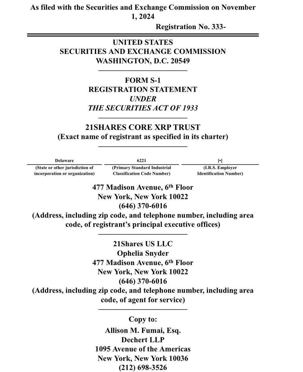 AssetsDaily's tweet photo. 21Shares ✨ XRP ✨ ETF Filing ✨ https://t.co/uzcUzYgON3 https://t.co/NLDeilAEkT