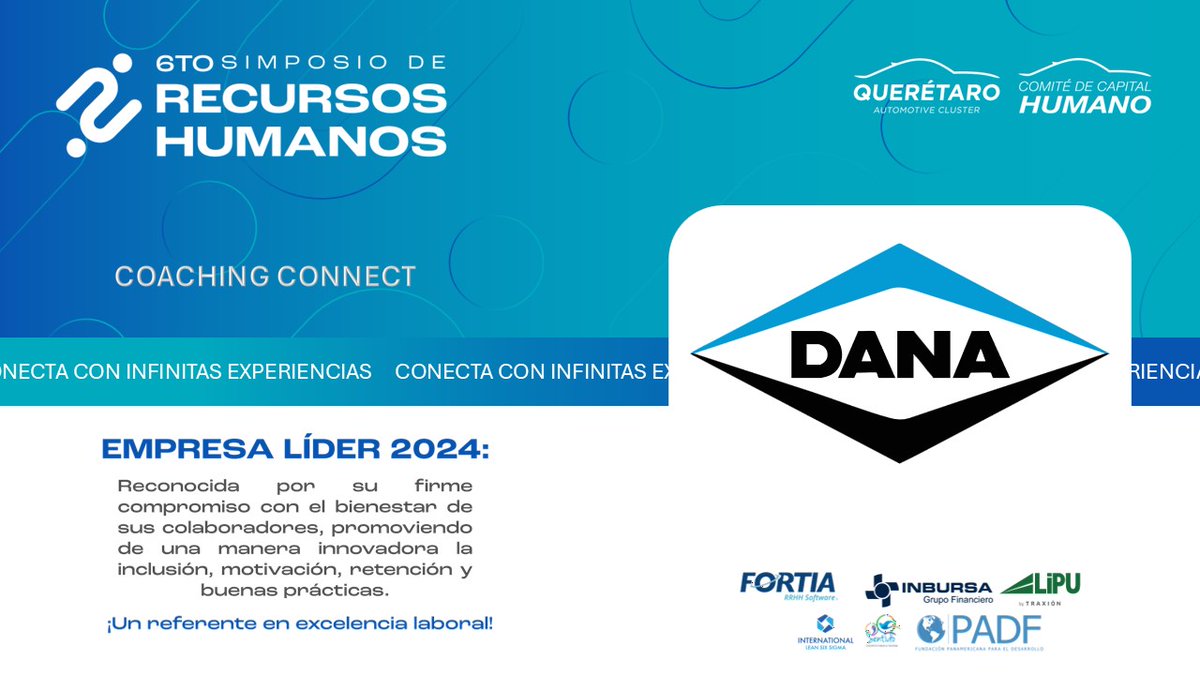 Dana es Empresa Líder 2024 en el #SimposioRRHH, destacando en inclusión y bienestar laboral en la industria automotriz. 🌟 #ExcelenciaLaboral
