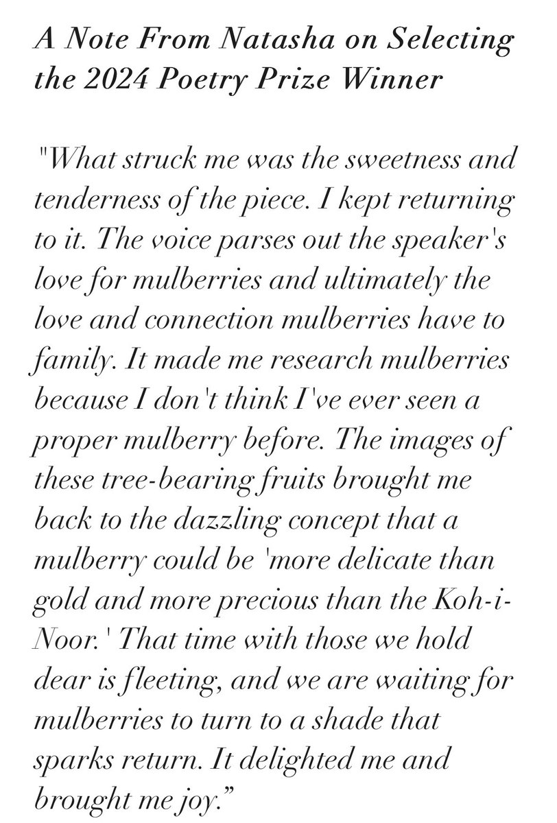 bartendereditor's tweet image. I’m so honored to have judge this year’s Banyan Review Poetry Prize as I have such immense love for the magazine and its Editor-in-Chief, Fati D. Congrats to Zuhra &amp;amp; my gratitude to all the poets who trusted me with their submissions. Read the poem here: thebanyanreview.org/about-5
