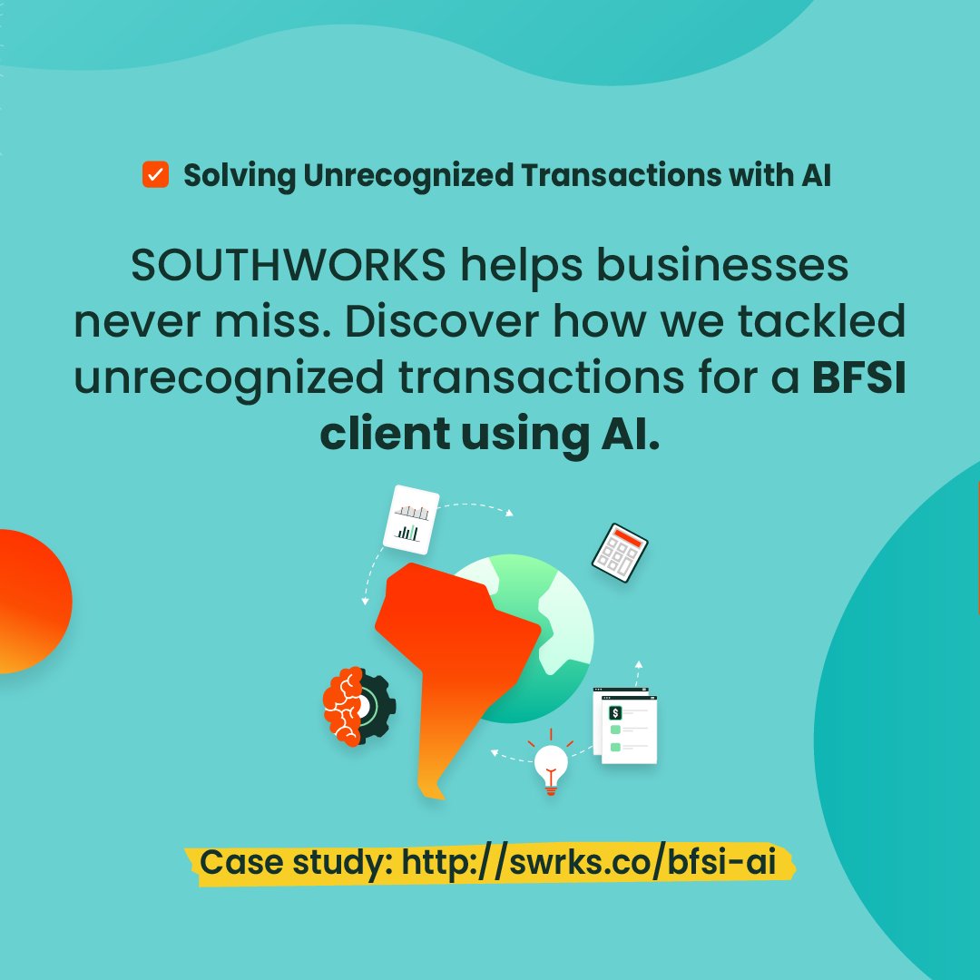 southworks's tweet image. 6/ 🚀Check out how we’re solving unrecognized transactions for #BFSI clients using #AI.
Read more: swrks.co/bfsi-ai #BFSISolutions #Innovation
