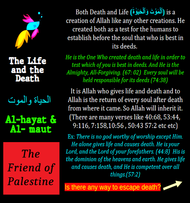 creterion's tweet photo. Every mortal will die...and every soul will be provided its taste just before death appears.
Moses died, Muhammad died, Jesus will die after killing the messiah of Jews...
#PalestinianLivesMatter but #HumanRightsViolations for #NetzarimCorridor #GazaDeathPort #Philadelphi... https://t.co/cFUxsEvke4