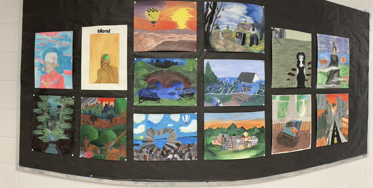 Love 💚💙our art teachers! This focus was Nature vs Urbanization. Such talented artists at SRMHS! <a href="/SRMHSpride/">SRMHS</a> <a href="/itsup2me2lead/">Principal Harden</a> <a href="/PaigeAntonelli/">Paige Antonelli</a> 
<a href="/wcpssmagnets/">WCPSS Office of Magnet Schools (Choice Schools)</a>