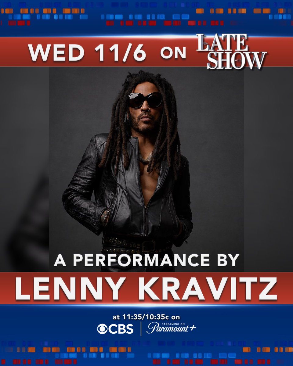LennyKravitz's tweet photo. See you next week @colbertlateshow. #Colbert https://t.co/xw0oAeMmri