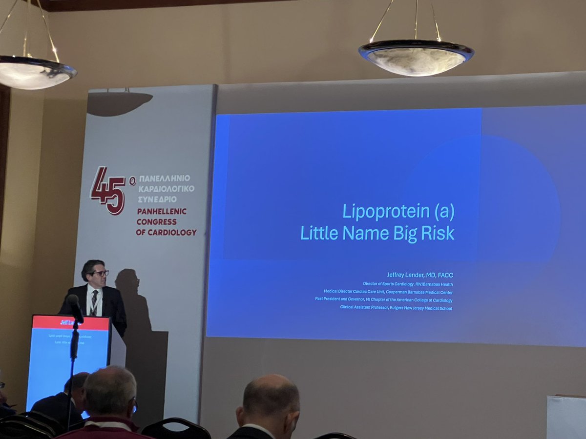 NJACC's tweet image. Past @NJACC Chapter Gov @Dr_Lander speaking now at the 45th Annual Mtg of the Hellenic Society of Cardiology in Crete - thank you to our international twinning Chapter!