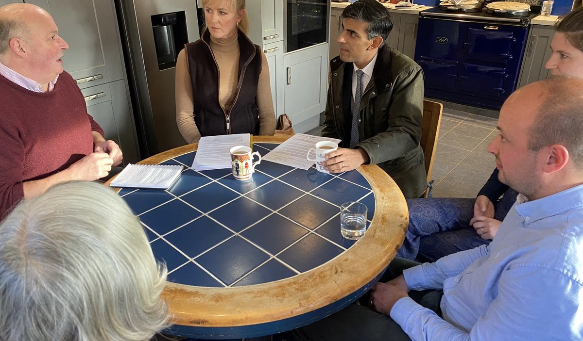 RishiSunak's tweet photo. Labour’s plan to eliminate Agricultural Property Relief risks the future of British farming.

Today I met with @NFUtweets and the Morrisons family on their farm near Northallerton to discuss the challenges they face and to offer my full support during these uncertain times. https://t.co/BUG5sJ5P62