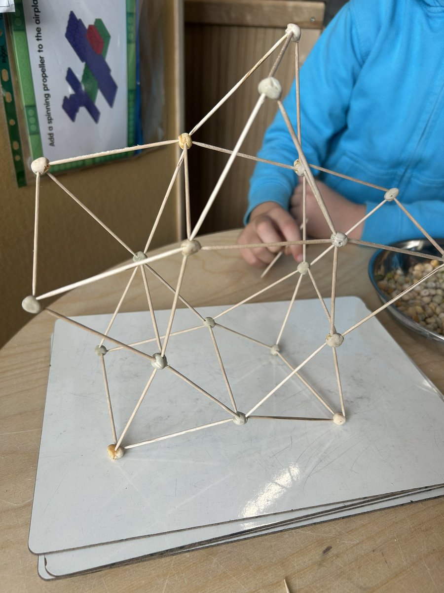 canaan_lane_pri's tweet image. Stick and pea returned to the P2 provision this week. We noticed increased collaboration between learners and heard more discussion about the shapes and properties within their structures. 

‘Look at this star design!’ 🌟 

#froebel #thecanaanlaneway